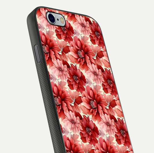 Crimson Love Petals Glass Case for iPhone 16 Pro close-up highlighting petal texture and light reflection