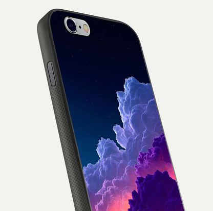 Dreamy Cloud Skies Glass Case for iPhone 16 Pro close-up highlighting soft gradient tones and reflection glow