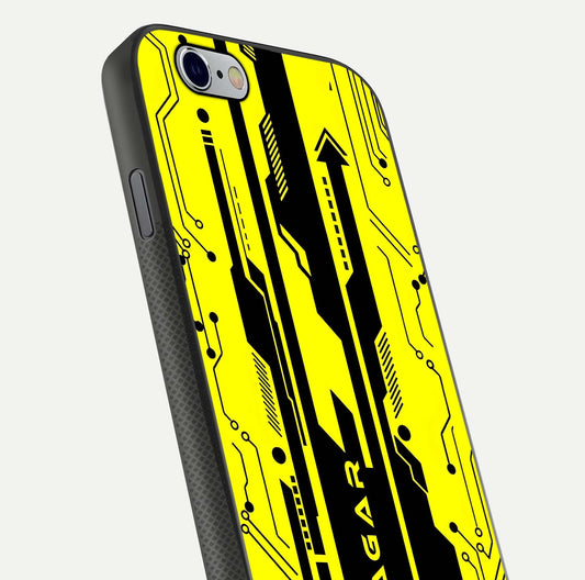 Electric Pulse CYBERPUNK Custom Name Glass Case for iPhone 16 Pro close-up highlighting tech pattern, lighting effect, and reflection shine