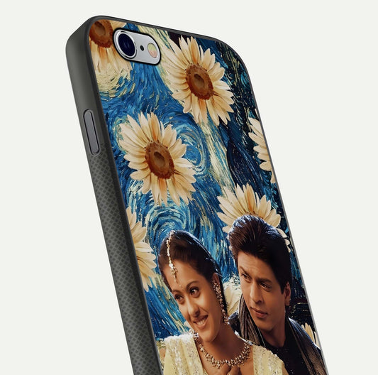 Eternal Love Story Glass Case for iPhone 16 Pro close-up highlighting couple detail and light reflection
