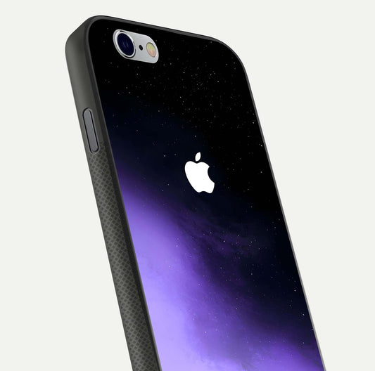 Galaxy Apple Aura Glass Case for iPhone 16 Pro close-up angled shot showing aura lighting and reflection polish