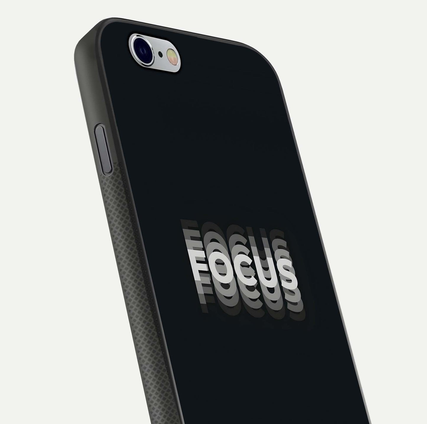 Mono Focus Vision Glass Case for iPhone 16 Pro close-up angled shot highlighting minimal contrast and reflection