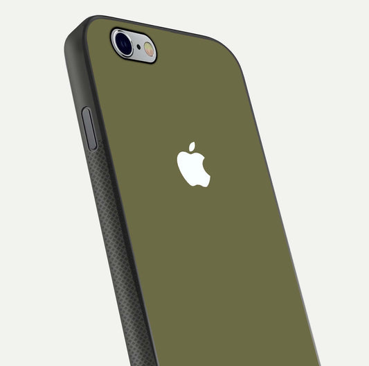 Olive Matte Essence Glass Case for iPhone 16 Pro close-up angled shot showing soft reflection and minimal finish