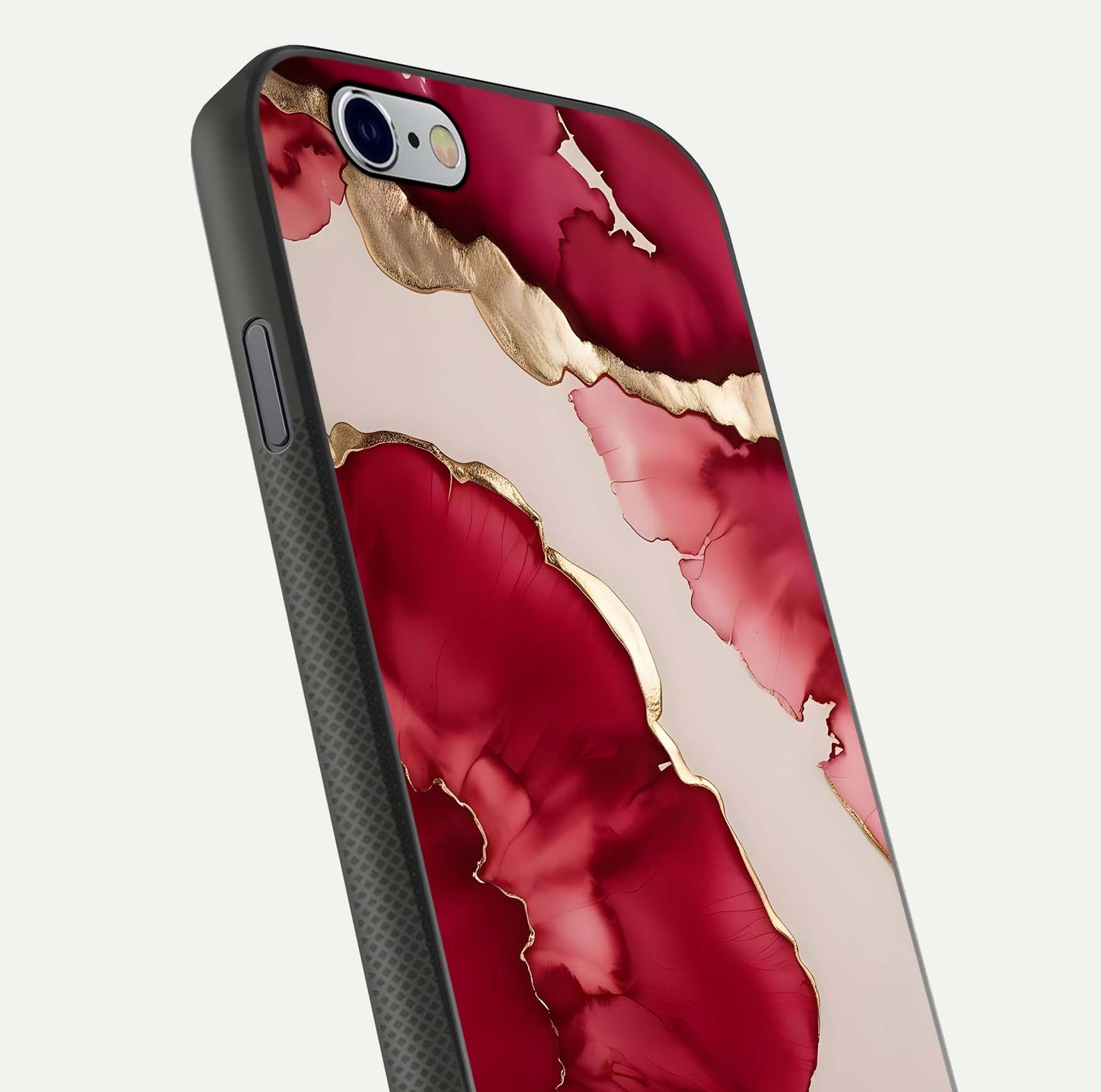 Pink & White Marble Glass Case For iPhone 6