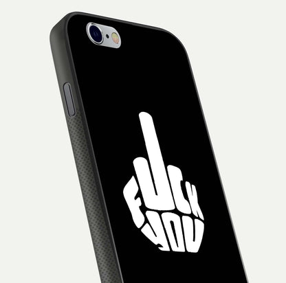 Rebel Mode On Glass Case for iPhone 16 Pro close-up angled shot highlighting reflective text and sharp design