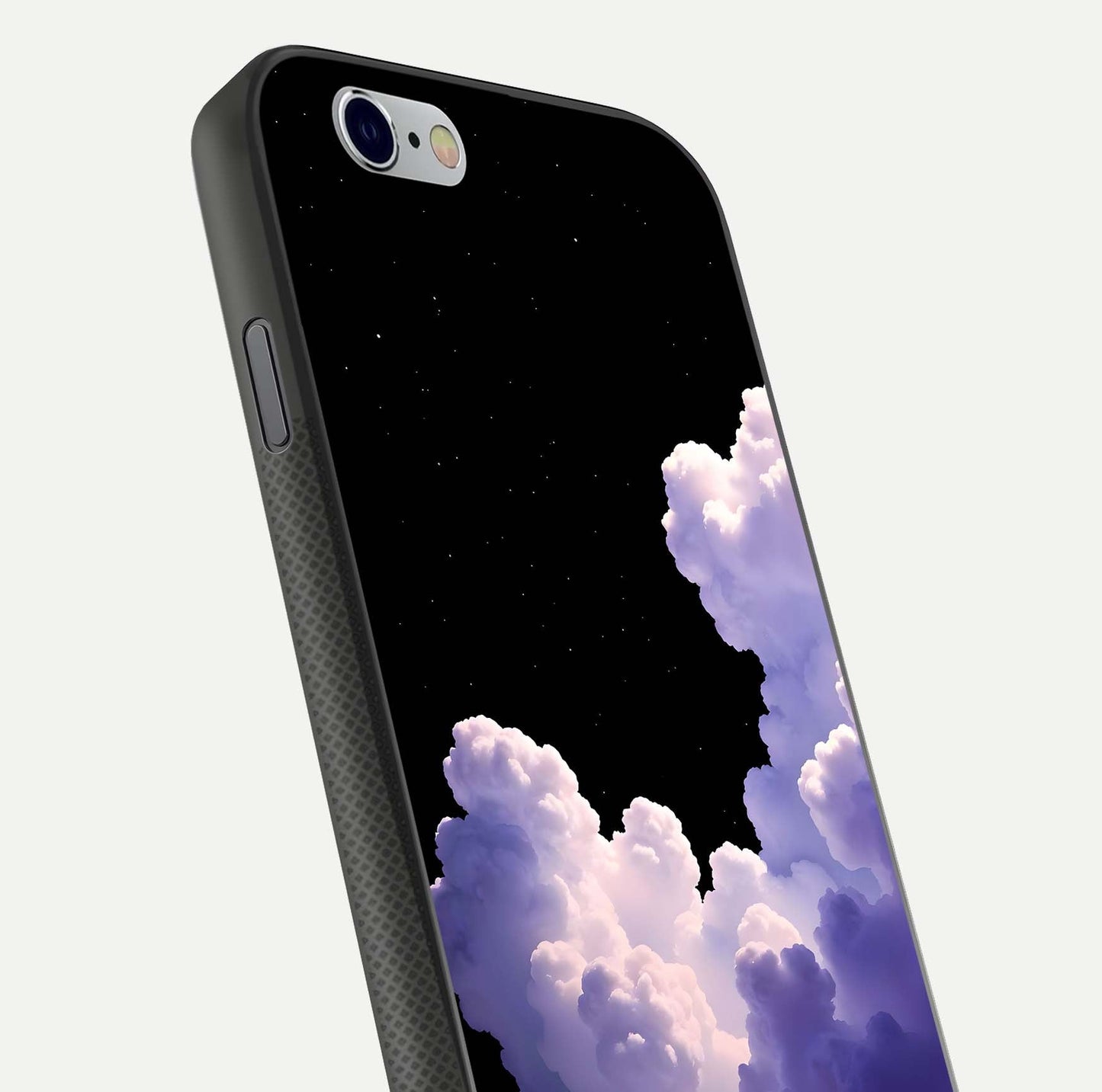 Starlit Night Whispers Glass Case for iPhone 16 Pro close-up angled shot highlighting stars and reflection