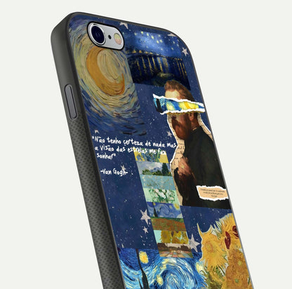 Starry Dream Vision Glass Case for iPhone 16 Pro close-up angled shot highlighting cosmic light and reflection