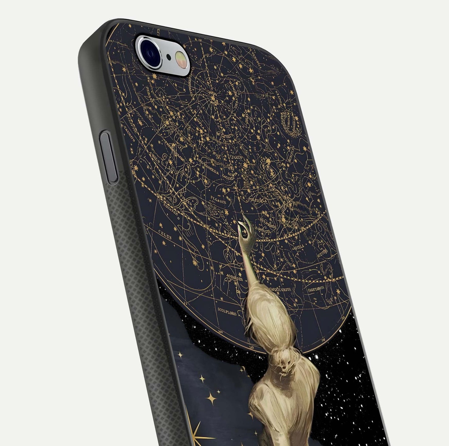 Taylor Swift Girl Glass Case for iPhone 16 Pro close-up angled shot highlighting texture and HD reflection