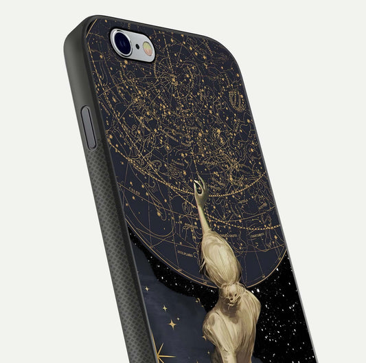 Taylor Swift Girl Glass Case for iPhone 16 Pro close-up angled shot highlighting texture and HD reflection