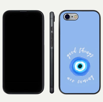 Bright Future Ahead Glass Case for iPhone 16 Pro front-and-back layout showing clean font style and gloss shine