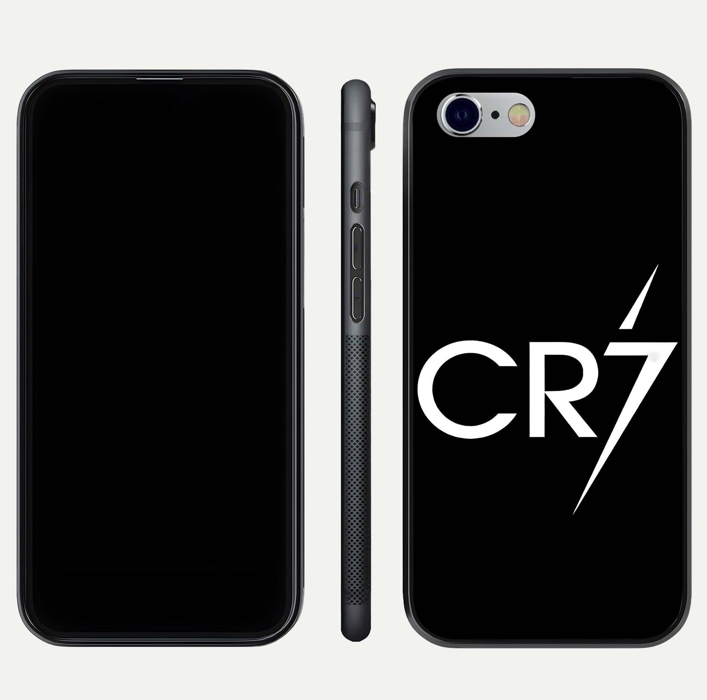 CR7 Elite Strike Glass Case for iPhone 16 Pro dual-view layout showing sport tones and edge clarity