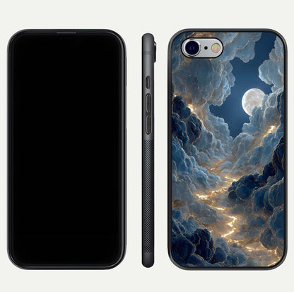 Celestial Cloud Road Glass Case for iPhone 16 Pro front-and-back layout displaying balance between light and depth