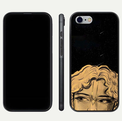 Celestial God’s Plan Glass Case for iPhone 16 Pro front & back layout showing smooth finish and spiritual art