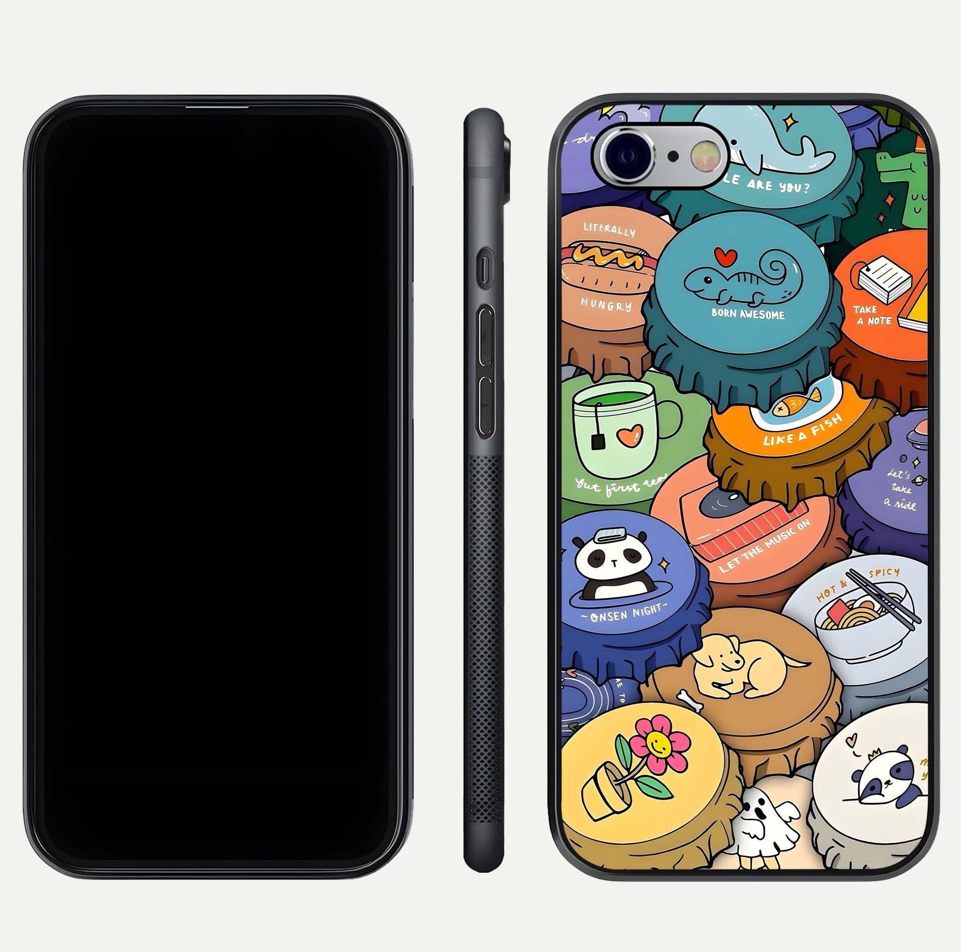 Coins Patterns Glass Case for iPhone 16 Pro dual-view layout displaying elegant art and glass clarity