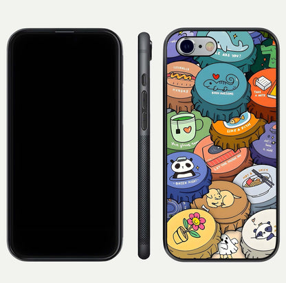 Coins Patterns Glass Case for iPhone 16 Pro dual-view layout displaying elegant art and glass clarity