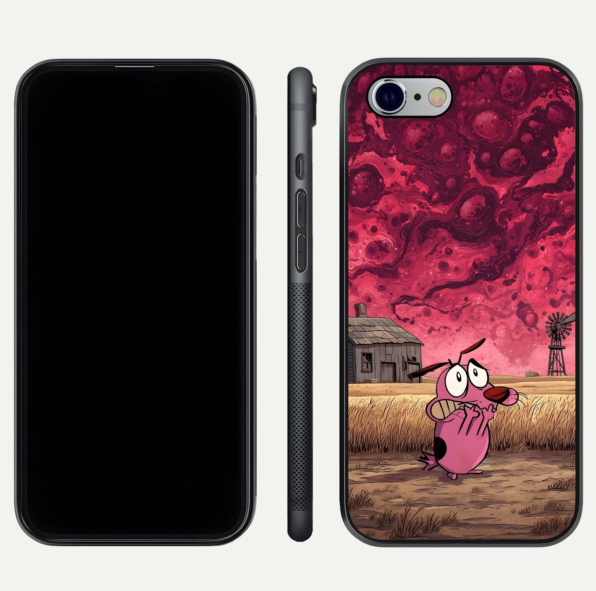 Courage Under Sky Glass Case for iPhone 16 Pro dual-view layout displaying text alignment and glass finish