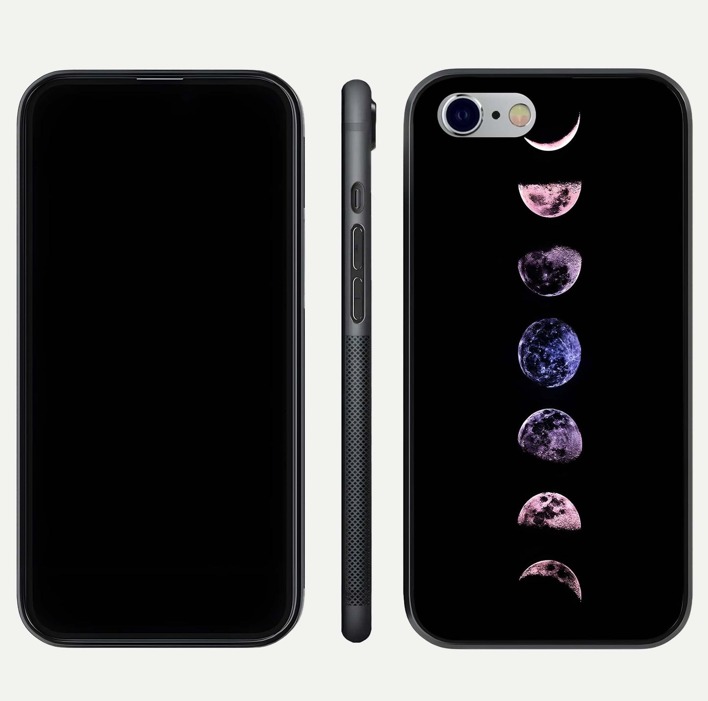 Crimson All Planets Glass Case for iPhone 16 Pro dual-view layout displaying crimson tones and curved edges