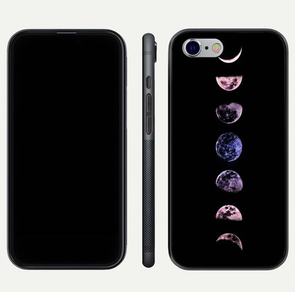 Crimson All Planets Glass Case for iPhone 16 Pro dual-view layout displaying crimson tones and curved edges