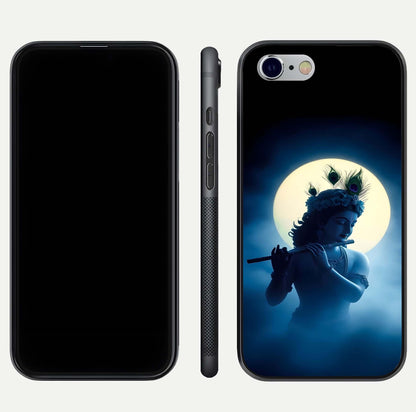 Divine Moon Flute Glass Case for iPhone 16 Pro dual-view layout displaying soft night tones and curved polish