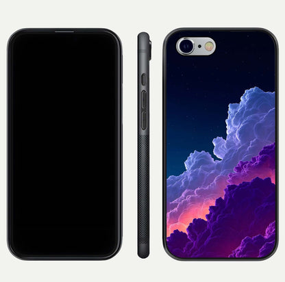 Dreamy Cloud Skies Glass Case for iPhone 16 Pro dual-view layout displaying calm sky art and smooth curve