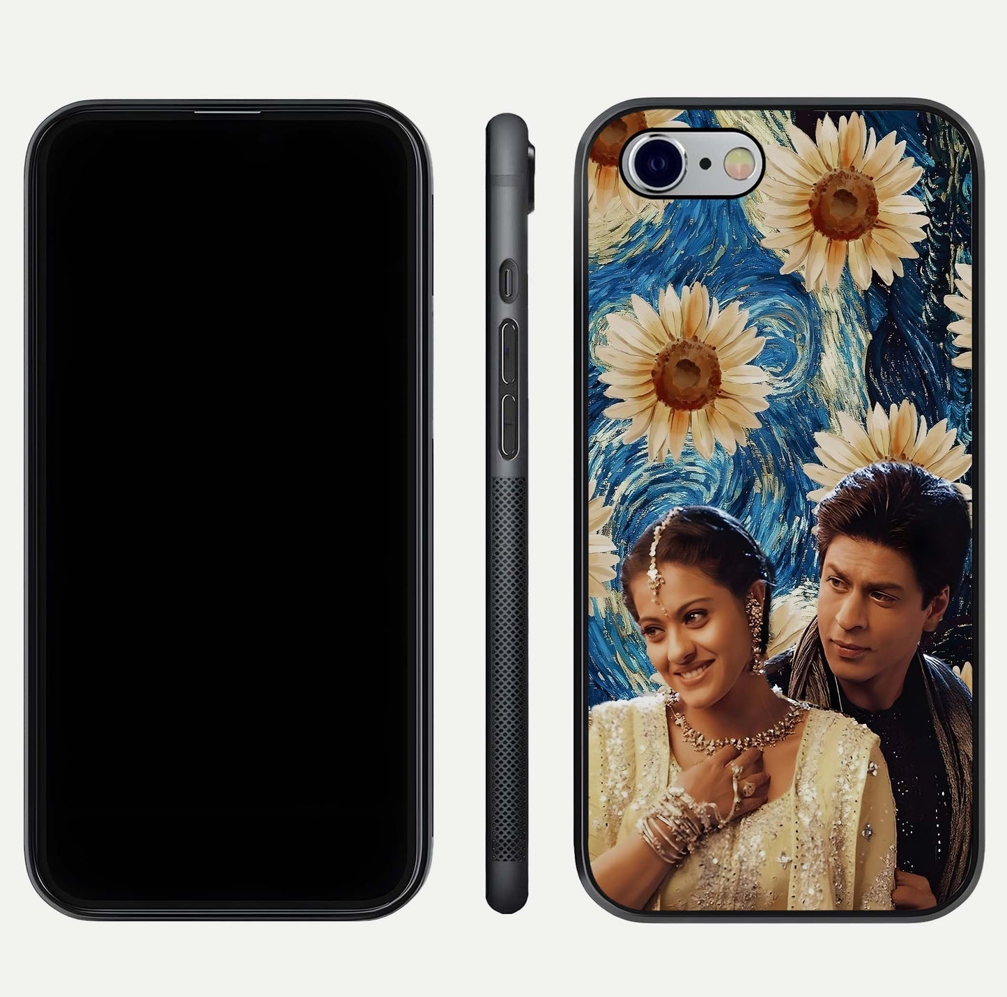 Eternal Love Story Glass Case for iPhone 16 Pro dual-view layout displaying soft hues and smooth glass
