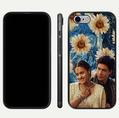 Eternal Love Story Glass Case for iPhone 16 Pro dual-view layout displaying soft hues and smooth glass