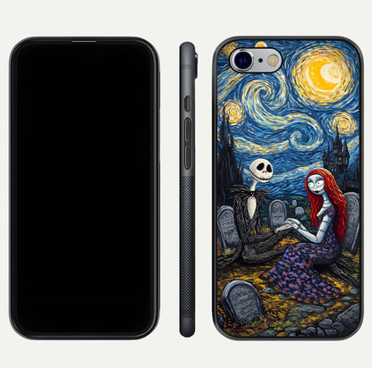 Eternal Night Love Glass Case for iPhone 16 Pro dual-view layout displaying HD art and curved polish