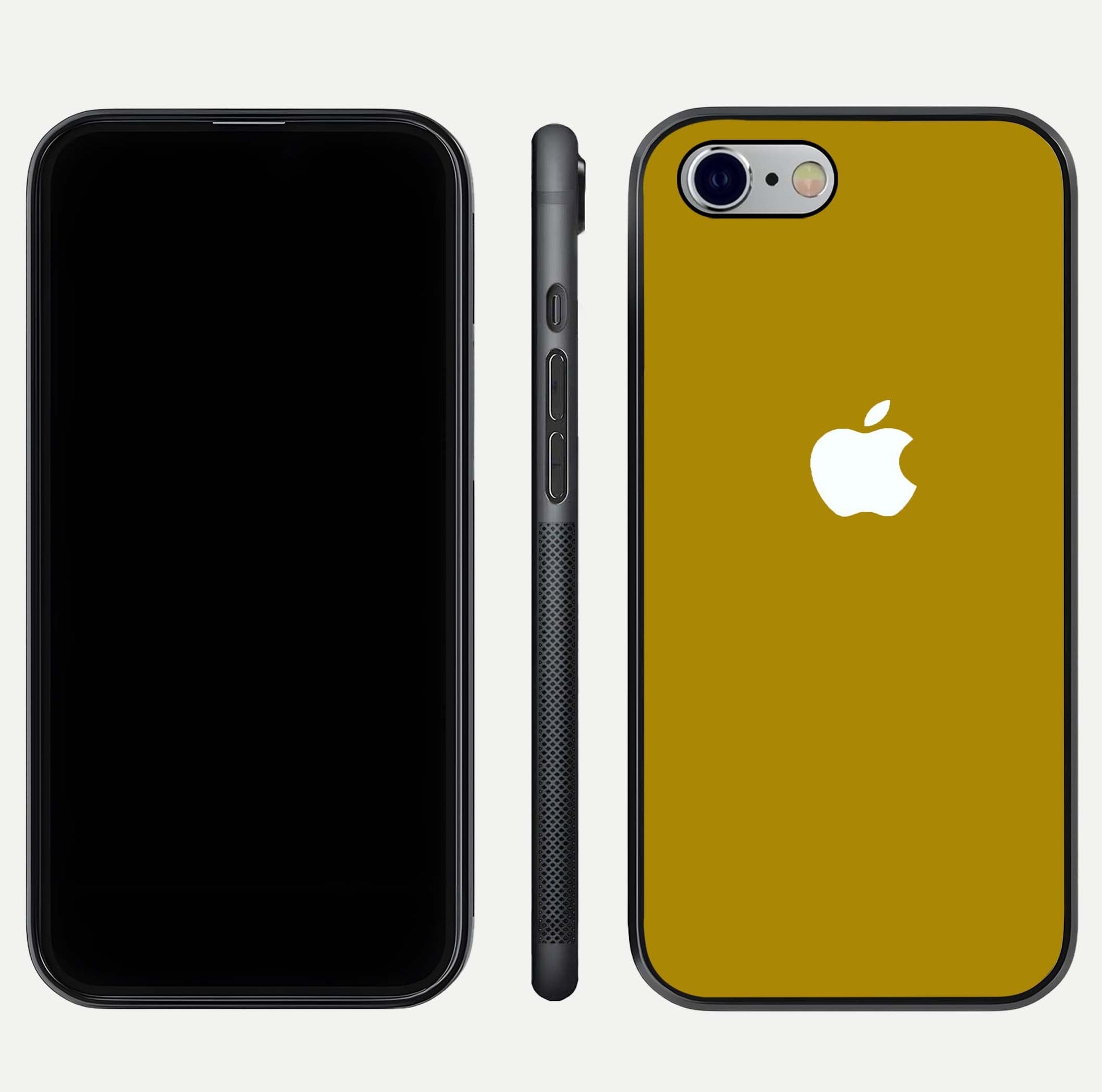 Golden Luxe Aura Glass Case for iPhone 16 Pro front and back view layout highlighting premium tone and curved glass