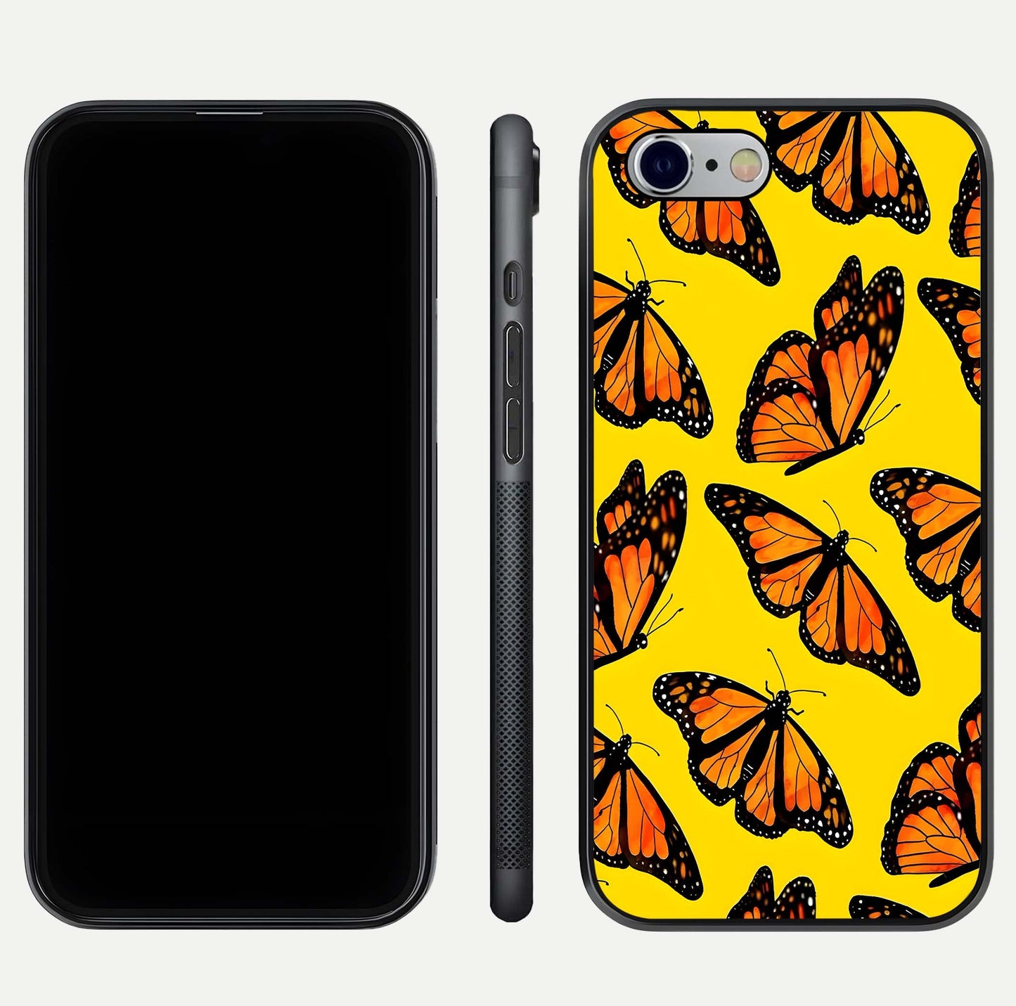 Golden Wing Flight Glass Case for iPhone 16 Pro front and back view layout highlighting graceful lines and curved glass