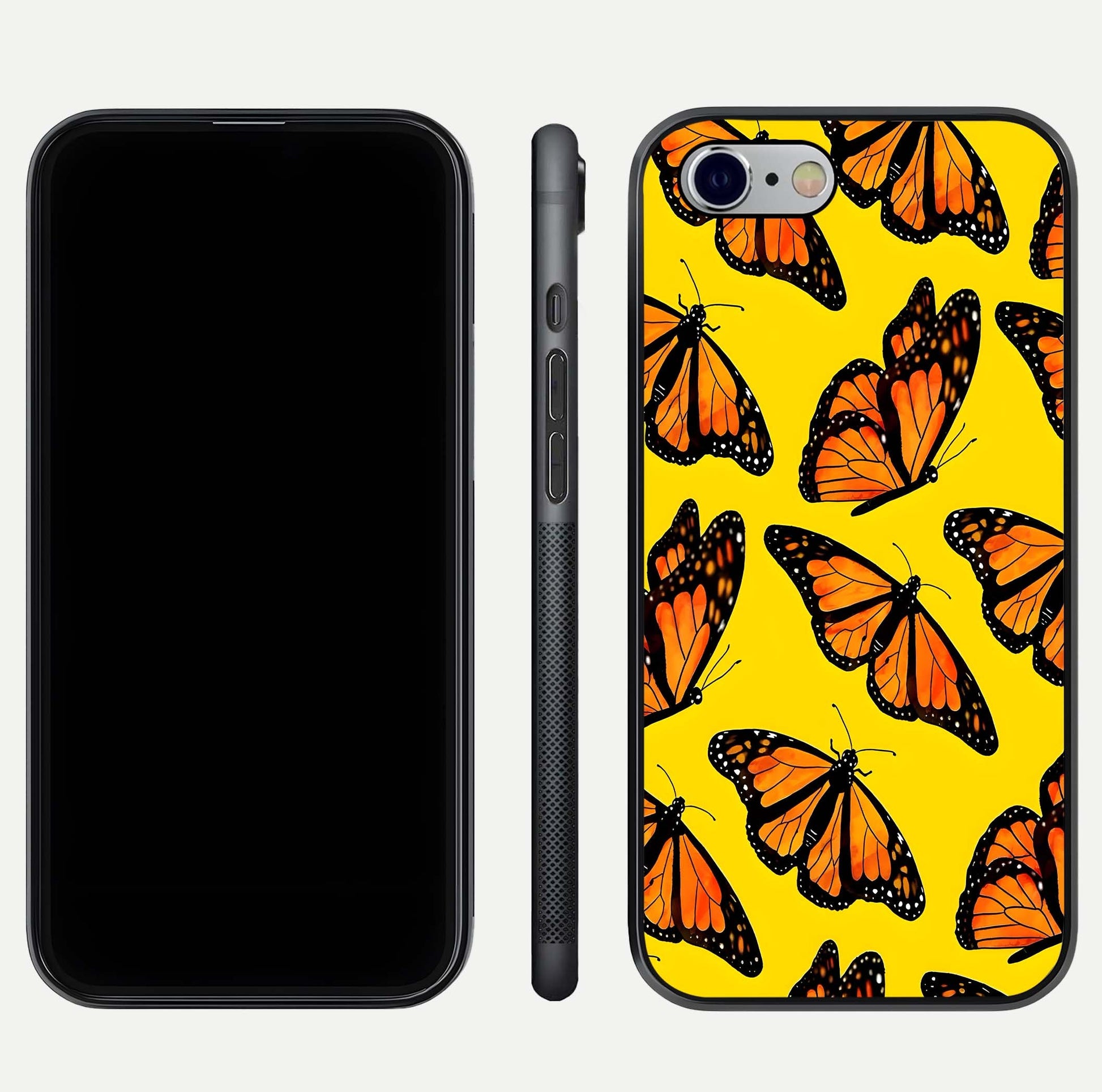 Golden Wing Flight Glass Case for iPhone 16 Pro front and back view layout highlighting graceful lines and curved glass