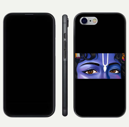 Krishna Eye Glass Case for iPhone 16 Pro front and back view layout highlighting detailed spiritual motif