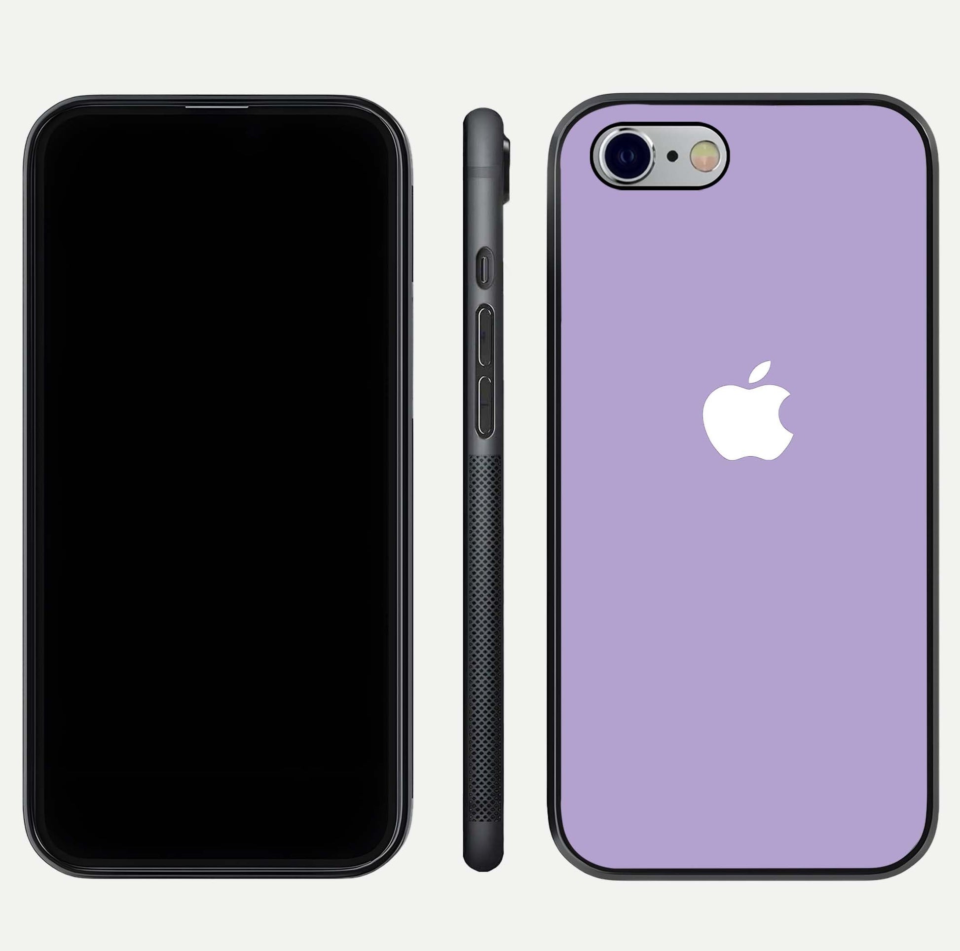 Lavender Soft Minimal Glass Case for iPhone 16 Pro front and back view layout highlighting soft hue and curved edges