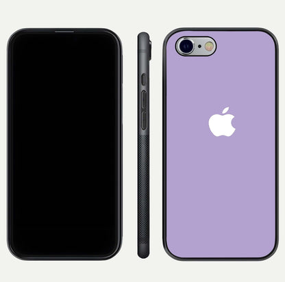 Lavender Soft Minimal Glass Case for iPhone 16 Pro front and back view layout highlighting soft hue and curved edges
