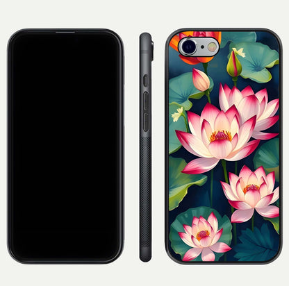 Lotus Dream Serenity Glass Case for iPhone 16 Pro front & back layout with elegant finish and edge curve