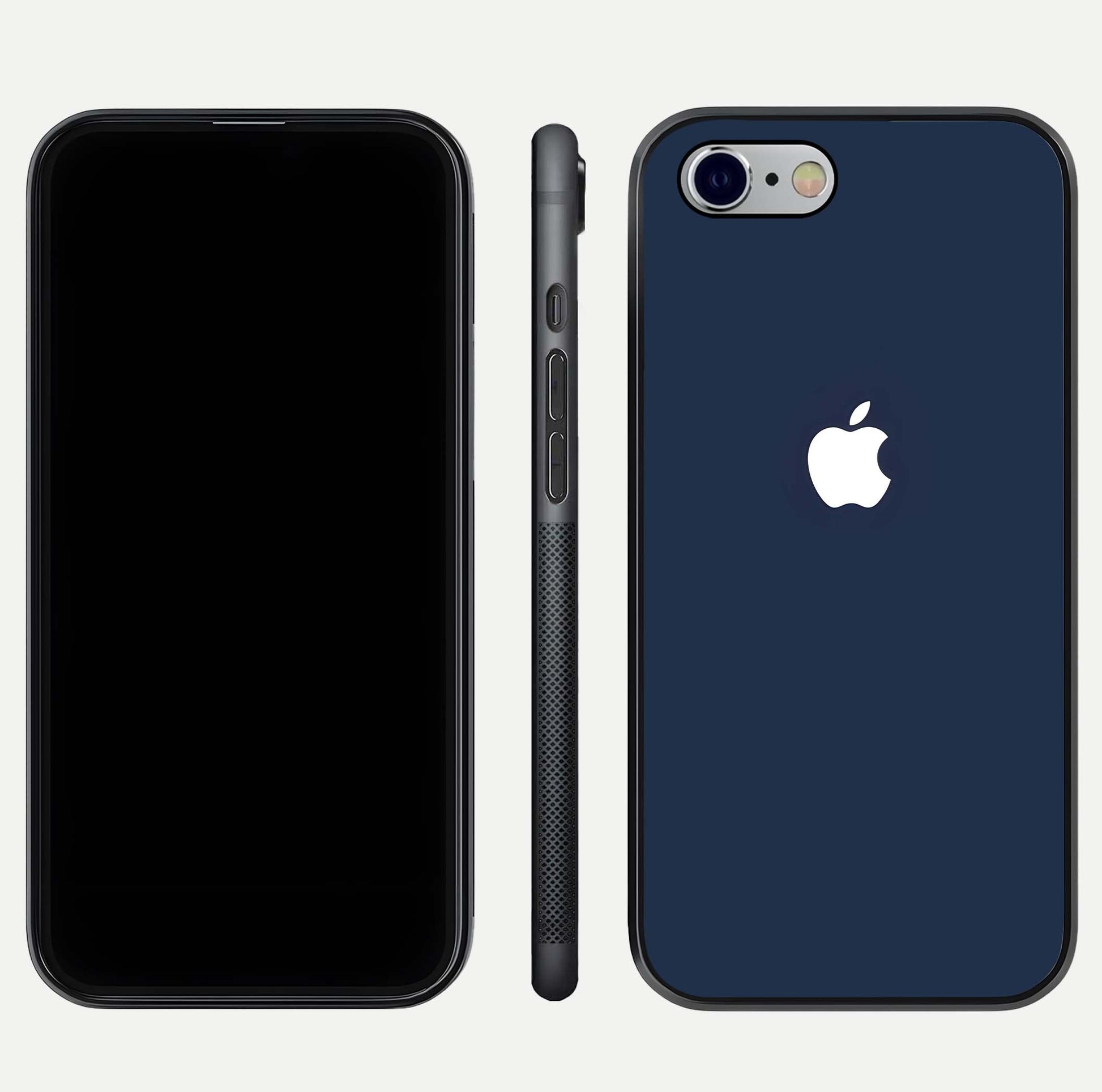 Minimal Apple Night Glass Case for iPhone 16 Pro front & back layout highlighting simplicity and edge curve