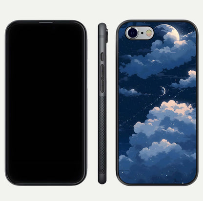 Moon Dream Haze Glass Case for iPhone 16 Pro front & back layout highlighting dreamy design and curved shape