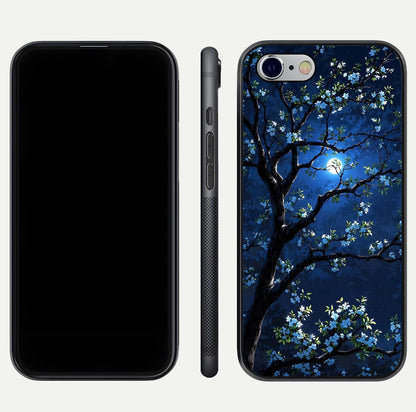 Mystic Floral Night Glass Case for iPhone 16 Pro front & back layout showing elegant floral art and smooth edges