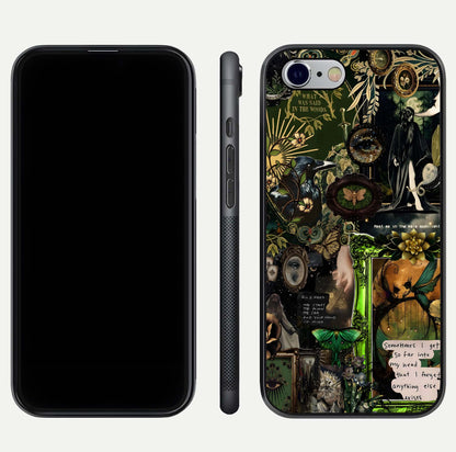 Mystic Woods Secret Glass Case for iPhone 16 Pro front & back layout showing nature theme and smooth edges
