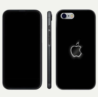 Neon Apple Glow Glass Case for iPhone 16 Pro front & back layout showing bright tones and edge curve