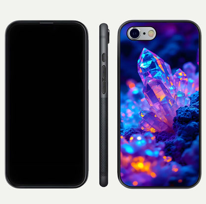 Neon Aura Shards Glass Case for iPhone 16 Pro front & back layout showing vivid tones and edge finish