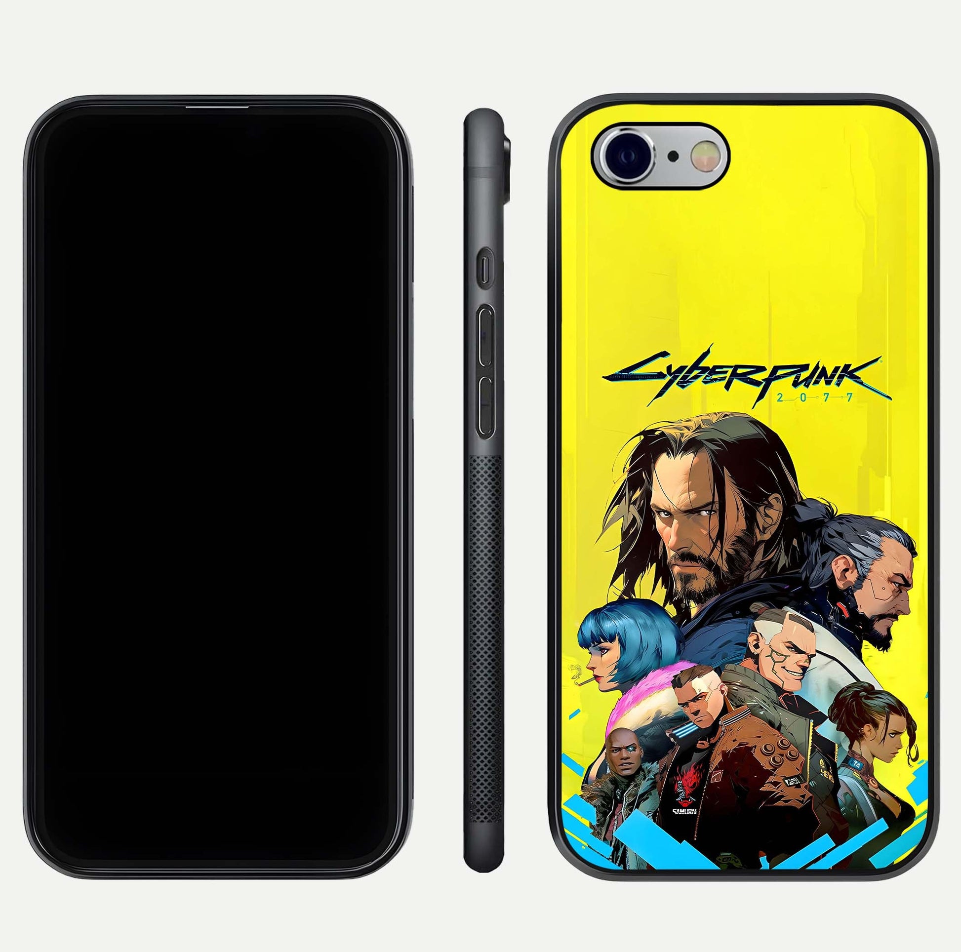 Neon Rebel Genesis Glass Case for iPhone 16 Pro front & back layout highlighting futuristic theme and curves