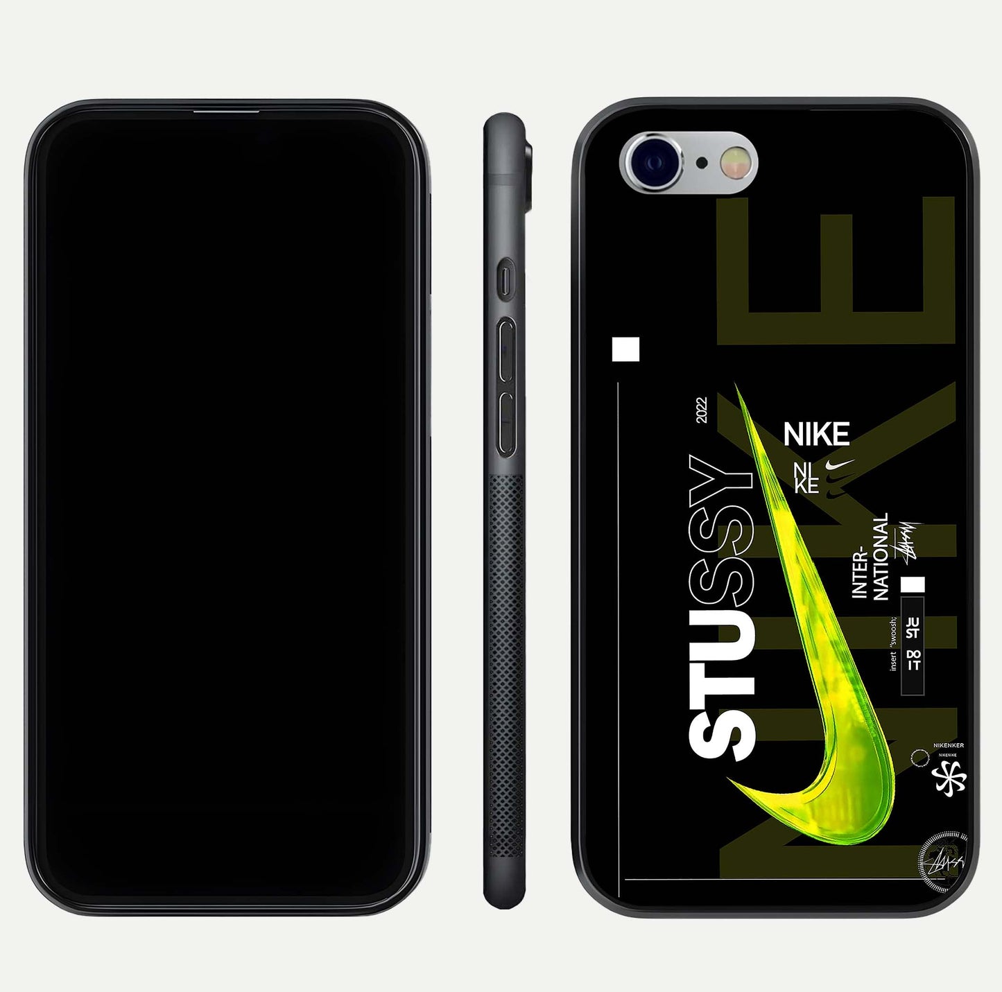 Neon Street Edition Glass Case for iPhone 16 Pro front & back layout highlighting street art vibe and edges