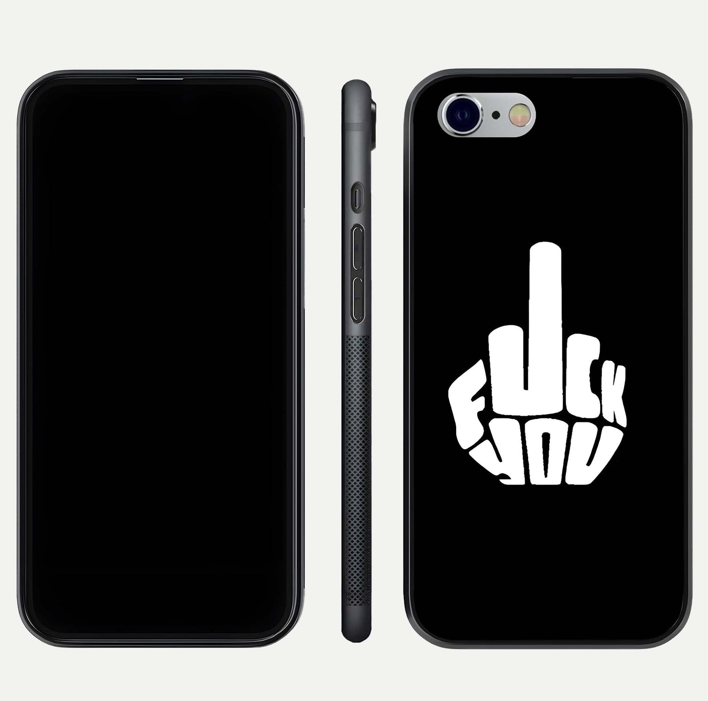 Rebel Mode On Glass Case for iPhone 16 Pro front & back layout showing minimal tone and clean edge fit