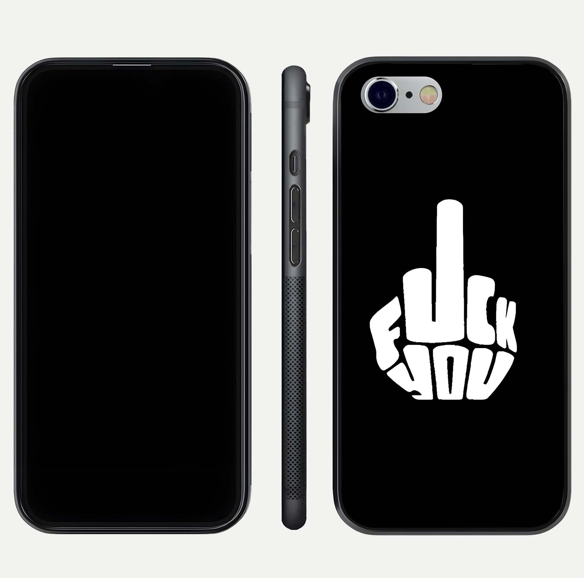 Rebel Mode On Glass Case for iPhone 16 Pro front & back layout showing minimal tone and clean edge fit