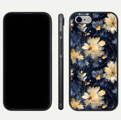 Royal Petal Dream Glass Case for iPhone 16 Pro front & back layout showing floral pattern and clean edge finish