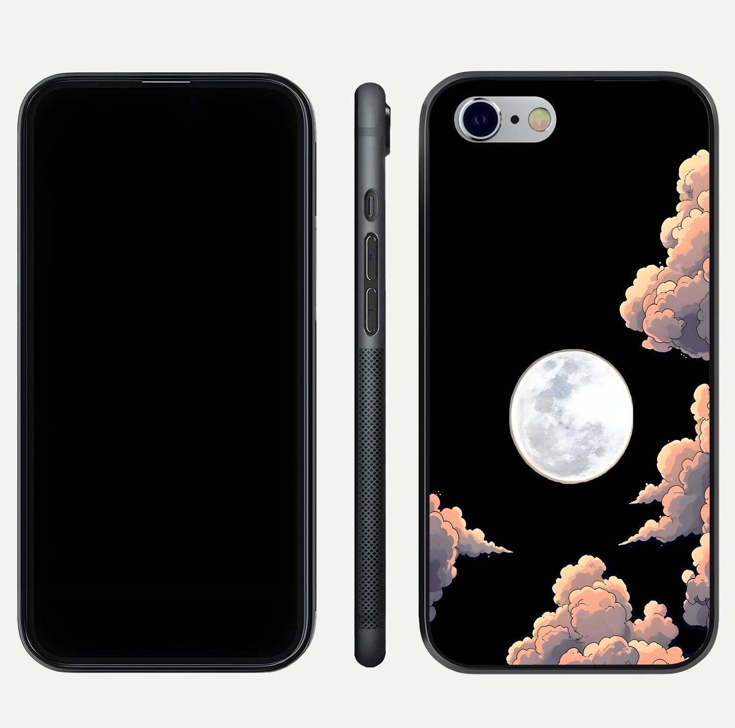 Shade Cloud Moon Glass Case for iPhone 16 Pro front & back layout showing soft gradient tones and edges
