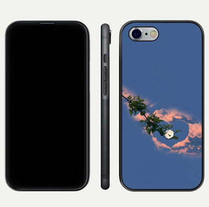 Sky Under Tree Glass Case for iPhone 16 Pro front & back layout showing sky tones and curved glass edge