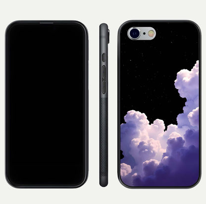 Starlit Night Whispers Glass Case for iPhone 16 Pro front & back layout showing moon tones and curved edges