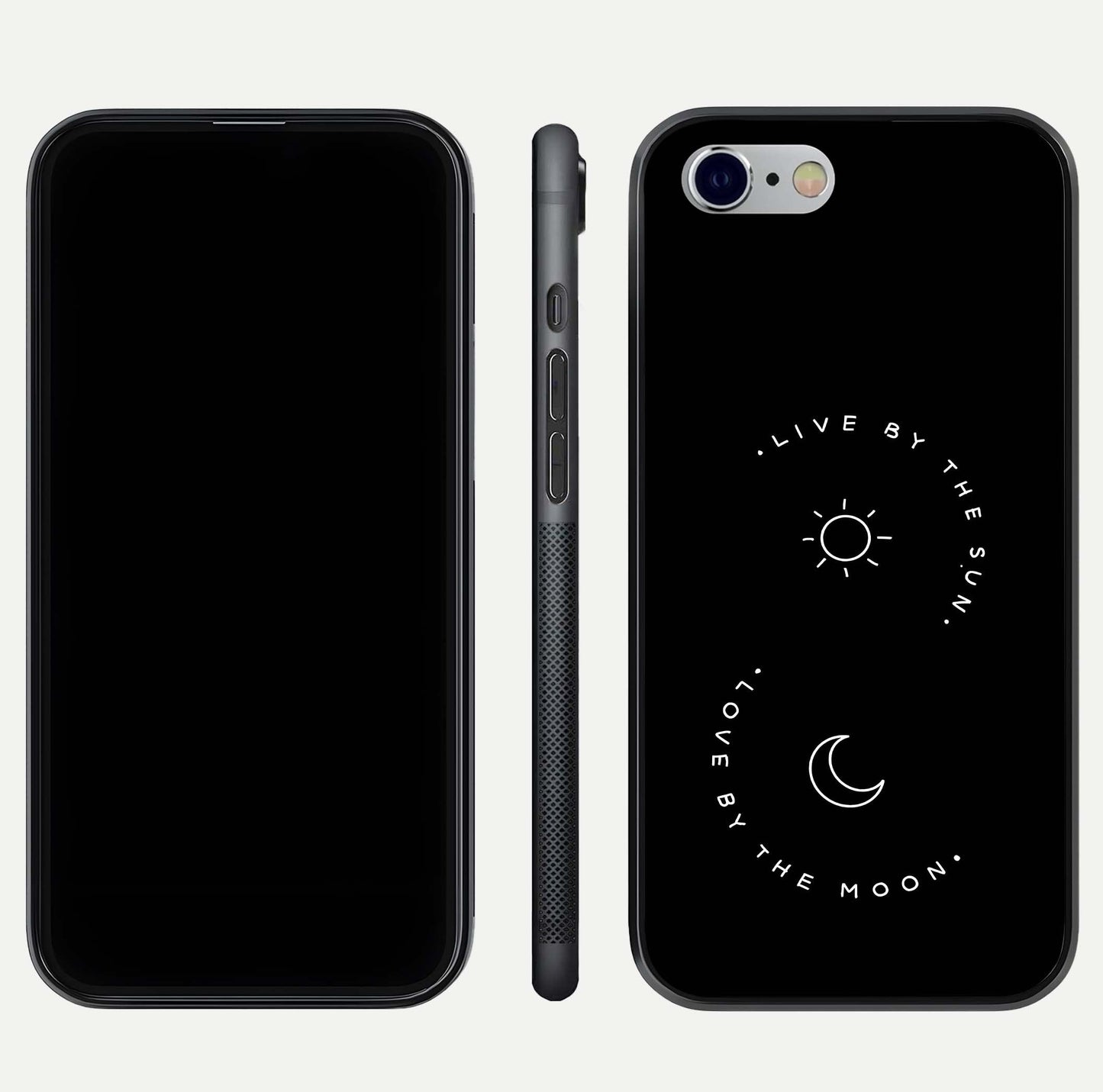 Sun Moon Balance Glass Case for iPhone 16 Pro front & back layout showing smooth gradient and balanced design