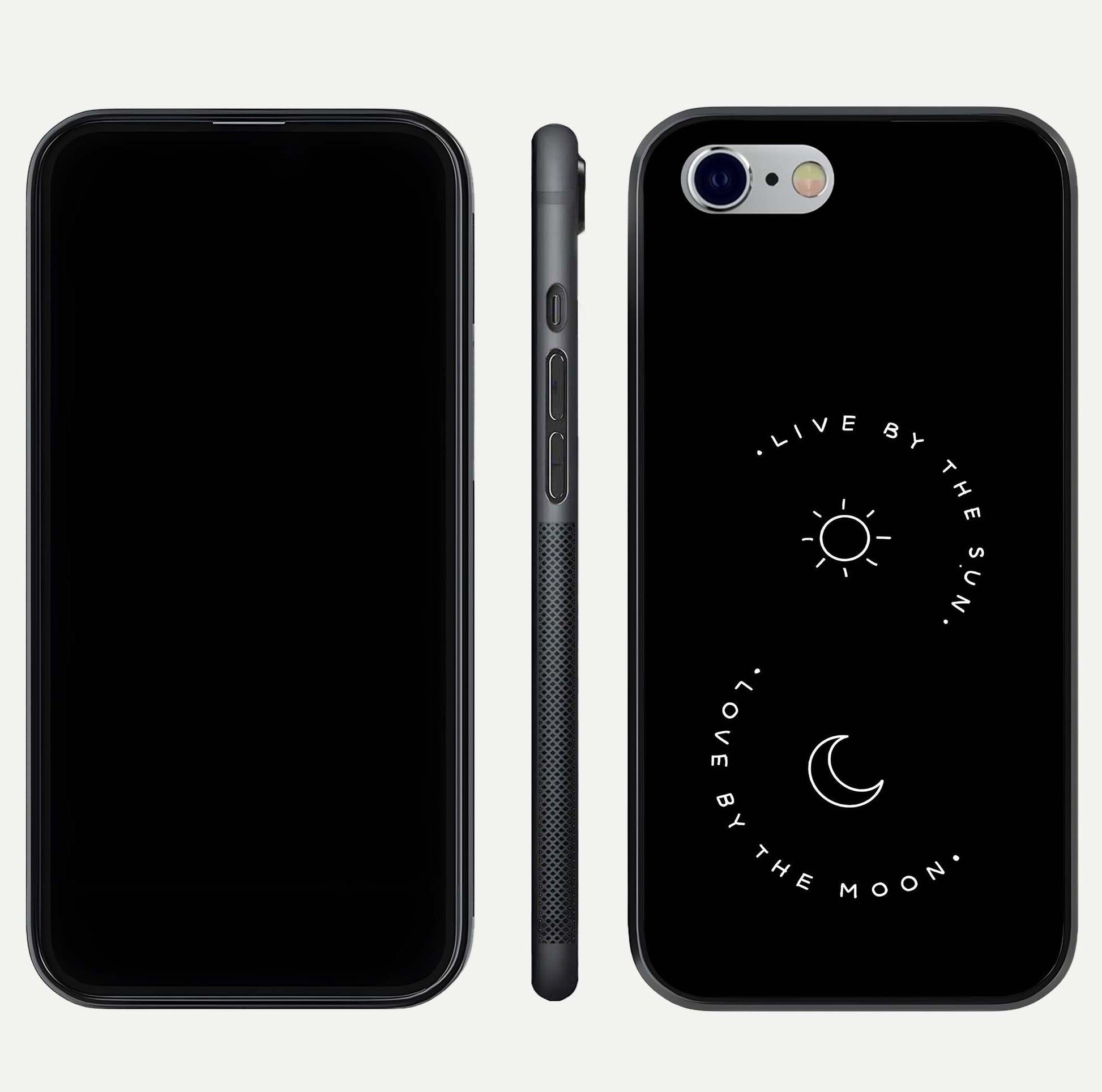 Sun Moon Balance Glass Case for iPhone 16 Pro front & back layout showing smooth gradient and balanced design